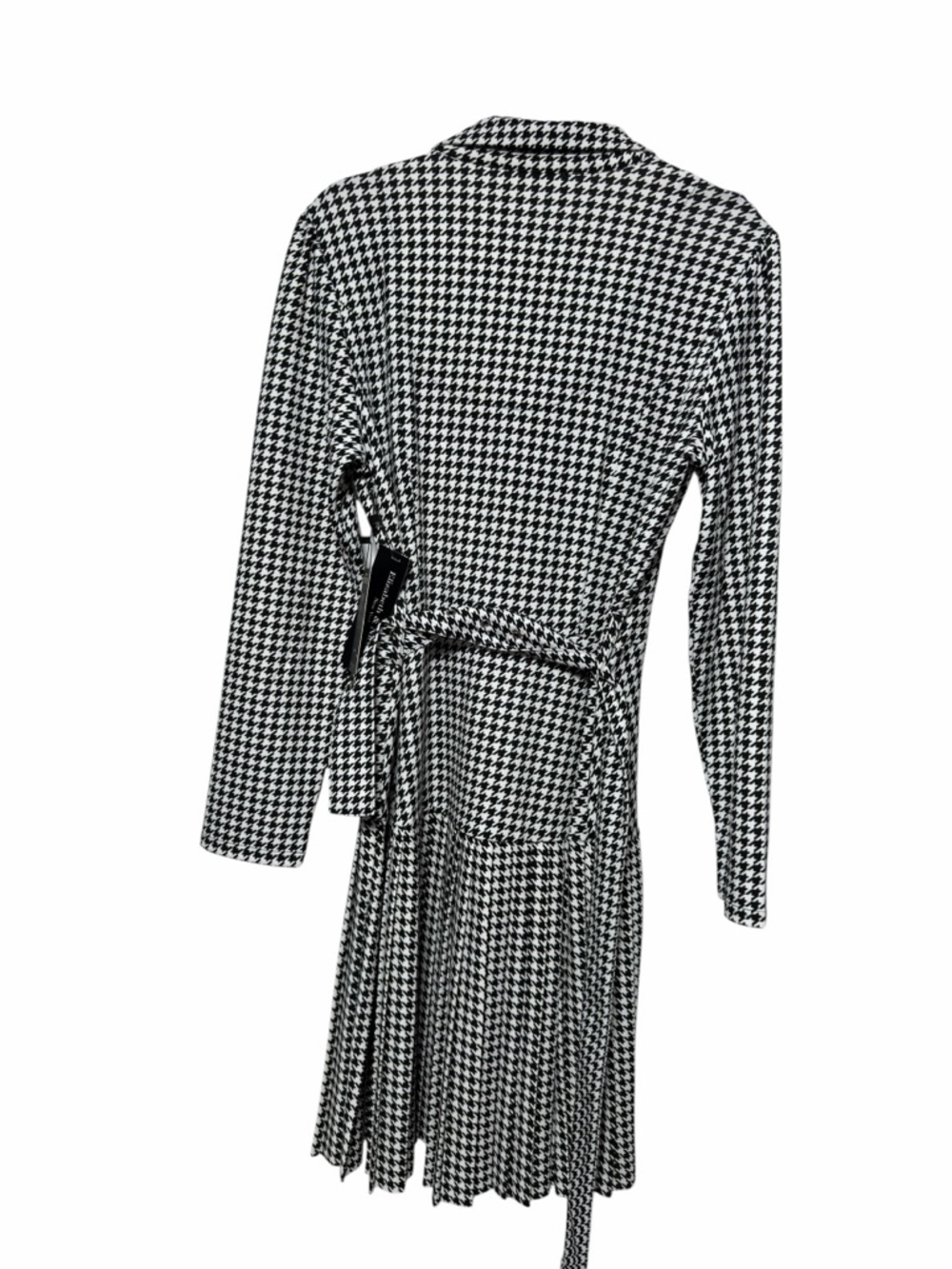 NWT Elizabeth Nicole NY Houndstooth Blazer Dress Pleated Skirt Long Sleeve M - Picture 9 of 10